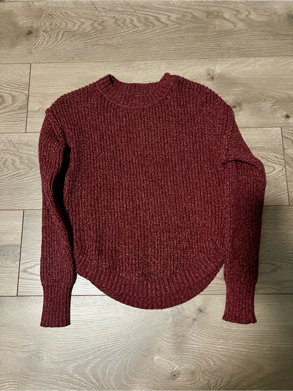 SO Rusty Maroon Ribbed Crewneck Sweater